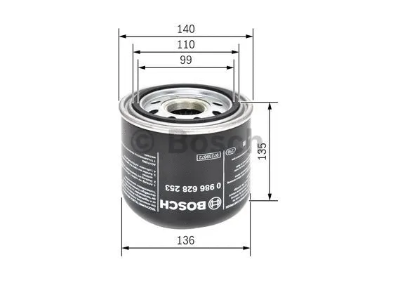 Air Dryer Cartridge, compressed-air system (0 986 628 253)