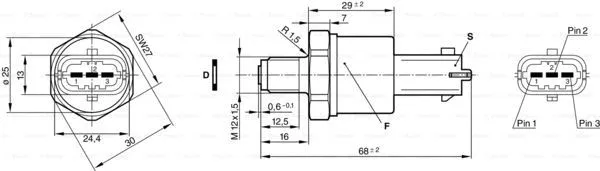 Sensor, fuel pressure