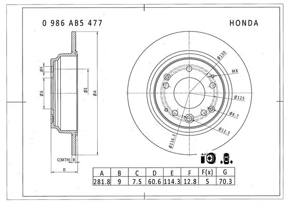 Brake Disc (0 986 AB5 477)