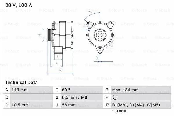 Alternator (0 986 043 890)