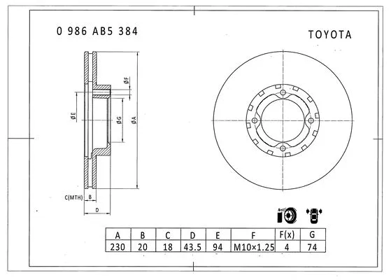 Brake Disc (0 986 AB5 384)