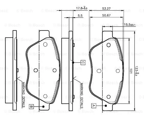 Brake Pad Set, disc brake (0 986 TB2 835)