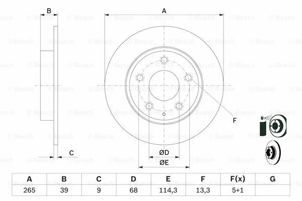 Brake Disc (0 986 479 E54)