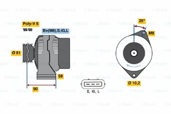 Alternator (0 986 043 051)