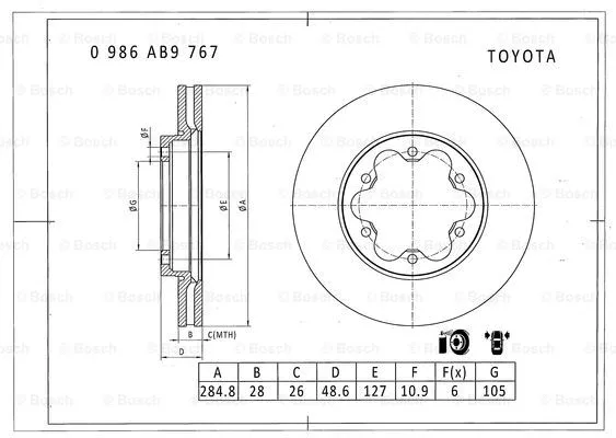 Brake Disc (0 986 AB9 767)