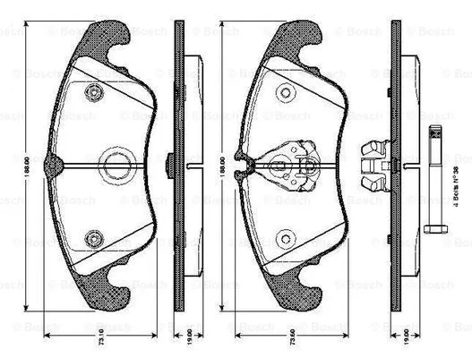Brake Pad Set, disc brake (0 986 TB3 032)