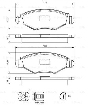 Brake Pad Set, disc brake (0 986 495 052)