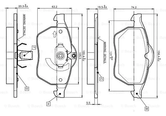 Brake Pad Set, disc brake (0 986 TB2 017)