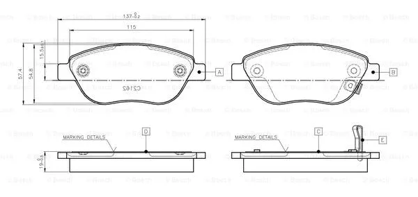 Brake Pad Set, disc brake (0 986 TB3 141)