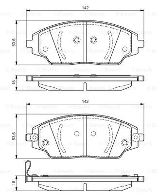 Brake Pad Set, disc brake (0 986 TB3 229)