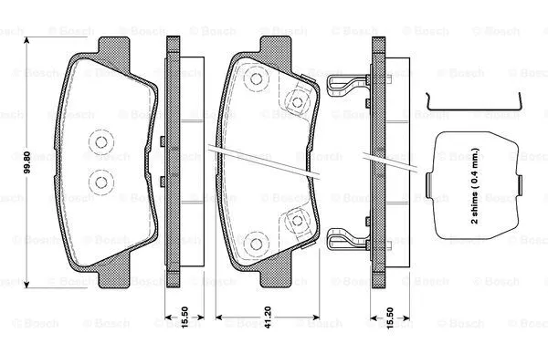 Brake Pad Set, disc brake (0 986 TB3 089)