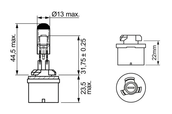 Bulb, front fog light (1 987 302 024)