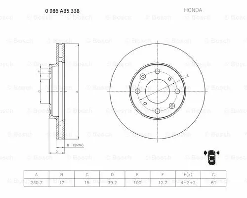 Brake Disc (0 986 AB5 338)