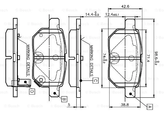 Brake Pad Set, disc brake (0 986 TB3 071)