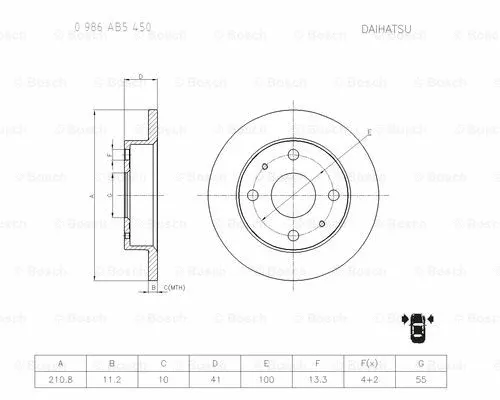 Brake Disc (0 986 AB5 450)