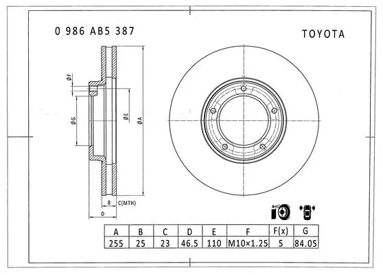 Brake Disc (0 986 AB5 387)