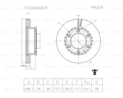 Brake Disc (F 026 A06 875)