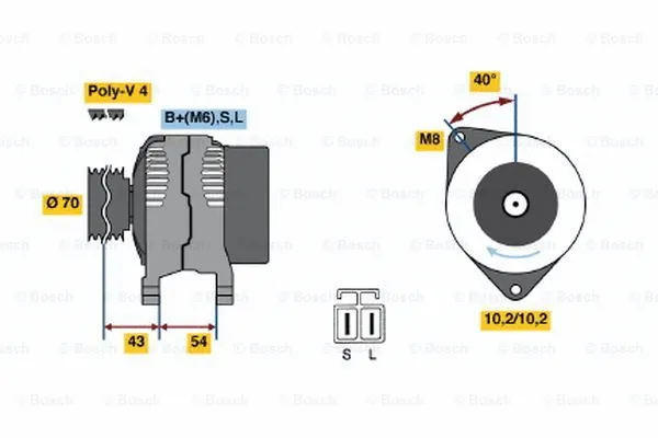 Alternator (0 986 046 411)
