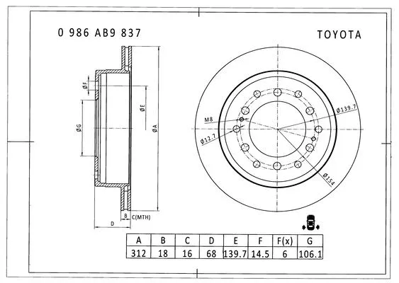 Brake Disc (0 986 AB9 837)