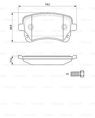Brake Pad Set, disc brake (0 986 494 119)