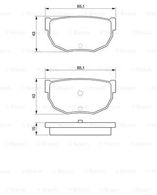 Brake Pad Set, disc brake (0 986 424 162)
