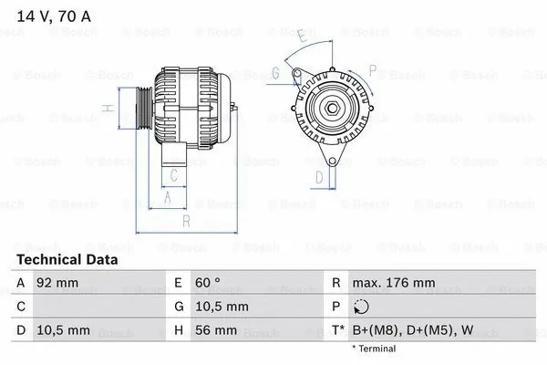 Alternator (0 986 036 820)