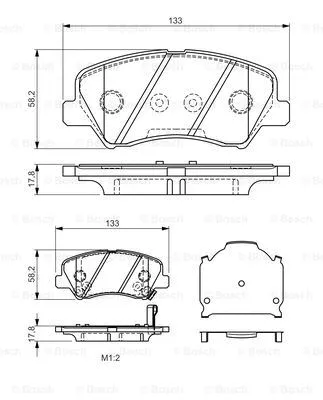 Brake Pad Set, disc brake (0 986 TB3 160)