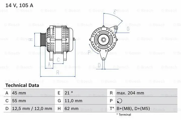 Alternator (0 986 042 780)