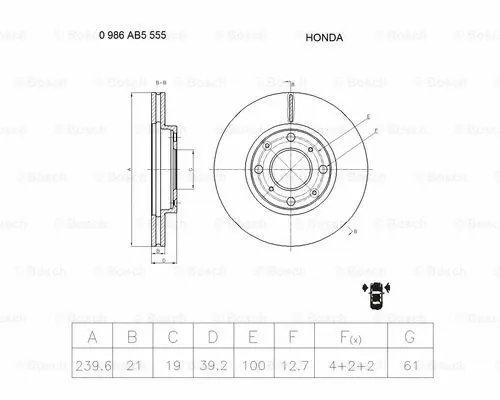 Brake Disc (0 986 AB5 555)