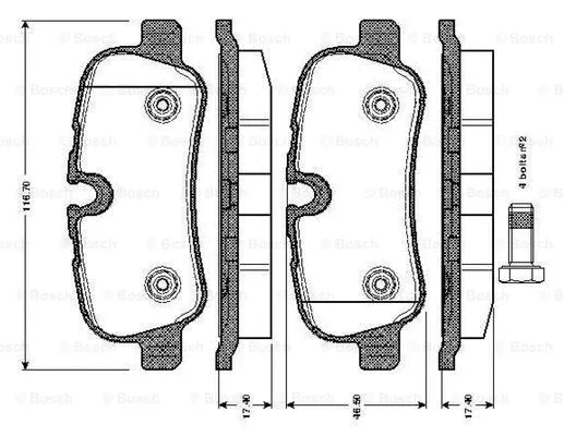 Brake Pad Set, disc brake (0 986 TB3 021)