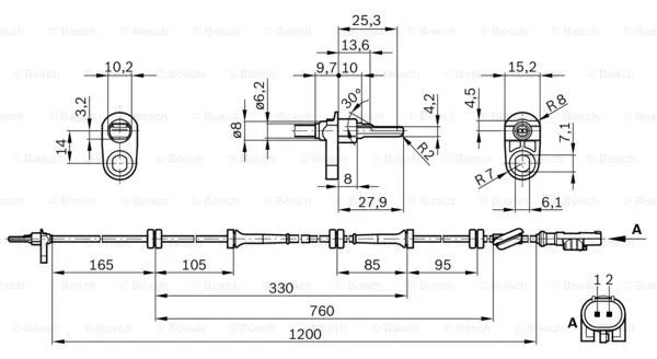 Sensor, wheel speed