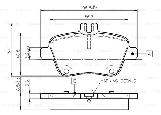 Brake Pad Set, disc brake (0 986 TB3 145)