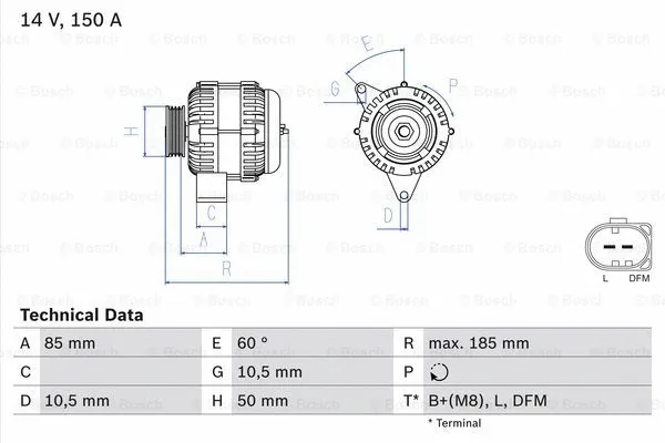 Alternator (0 986 047 550)