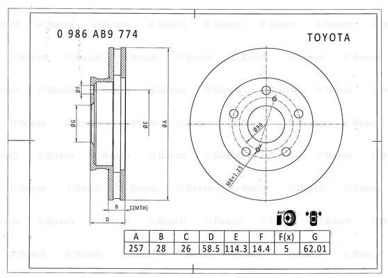 Brake Disc (0 986 AB9 774)