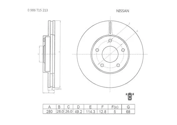 Brake Disc (0 986 T15 213)