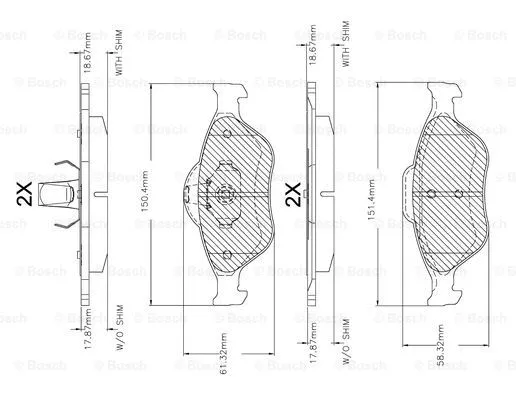 Brake Pad Set, disc brake (F 03A 150 018)