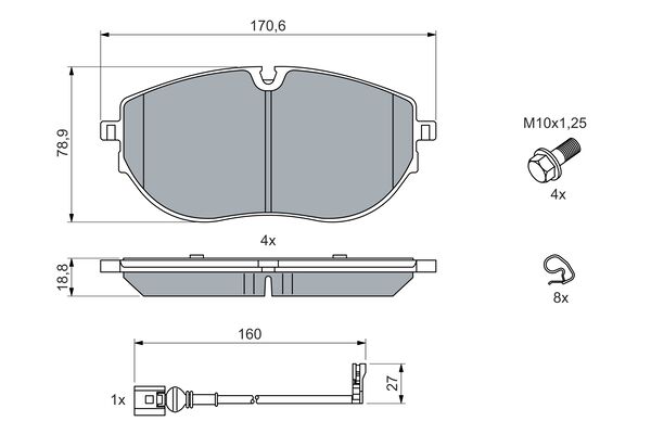Brake Pad Set, disc brake (0 986 460 082)