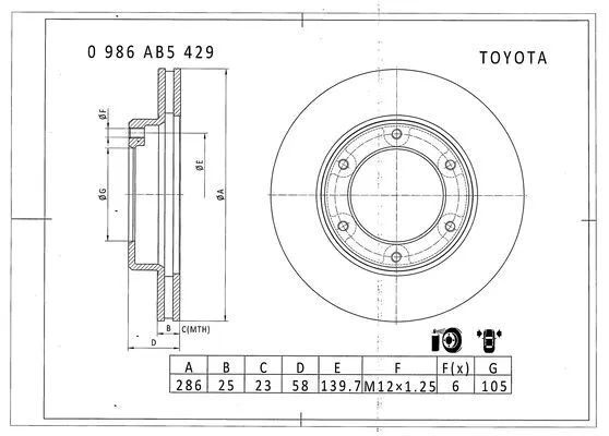 Brake Disc (0 986 AB5 429)
