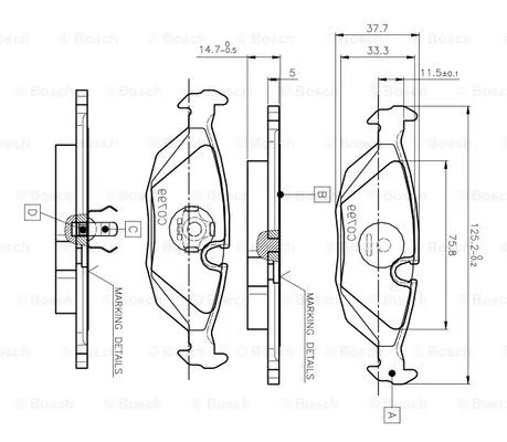 Brake Pad Set, disc brake (0 986 TB2 532)