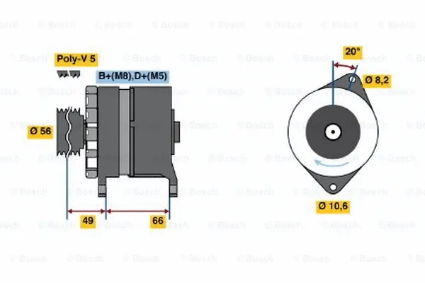 Alternator (0 986 037 801)