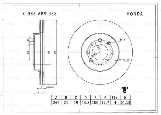 Brake Disc (0 986 AB9 938)