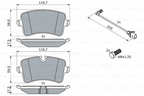 Brake Pad Set, disc brake (0 986 494 488)