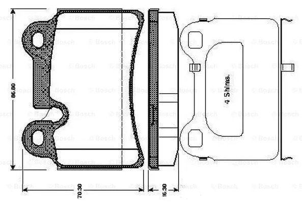 Brake Pad Set, disc brake (0 986 TB3 075)