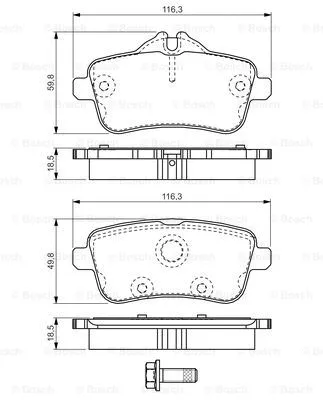 Brake Pad Set, disc brake (0 986 TB3 206)