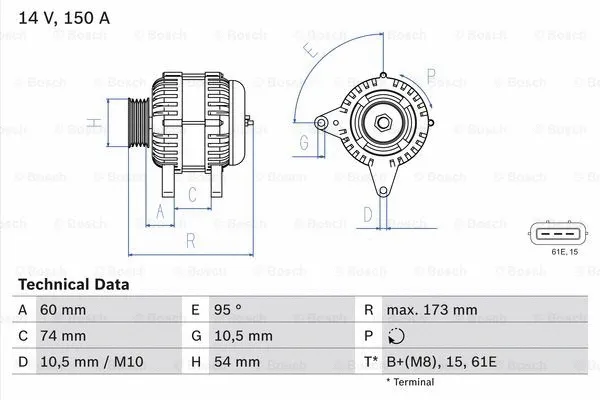 Alternator (0 986 045 031)