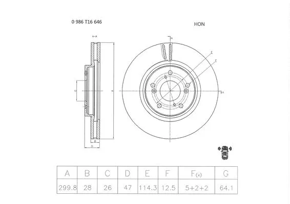 Brake Disc (0 986 T16 646)