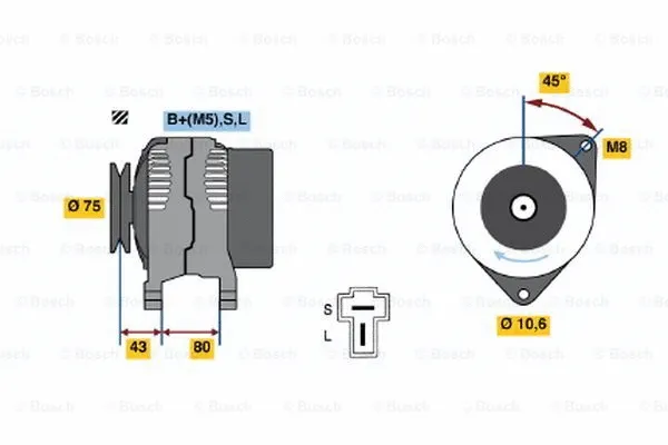 Alternator (0 986 035 301)