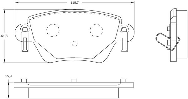 Brake Pad Set, disc brake (0 986 BB0 577)