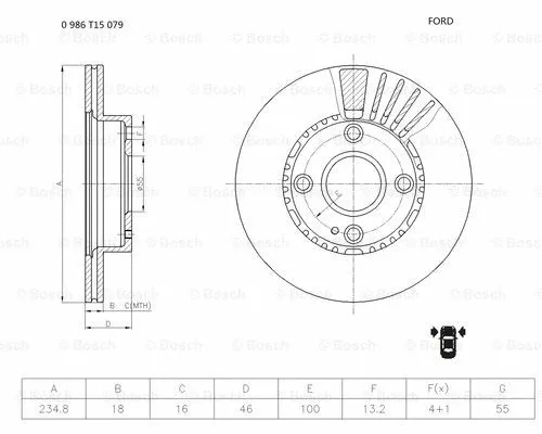 Brake Disc (0 986 T15 079)