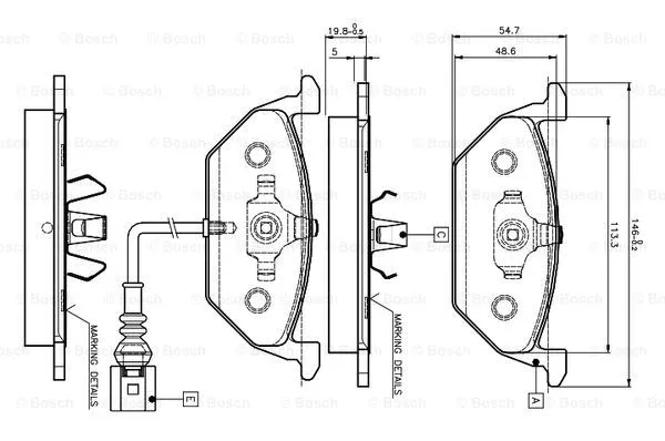 Brake Pad Set, disc brake (0 986 TB2 041)